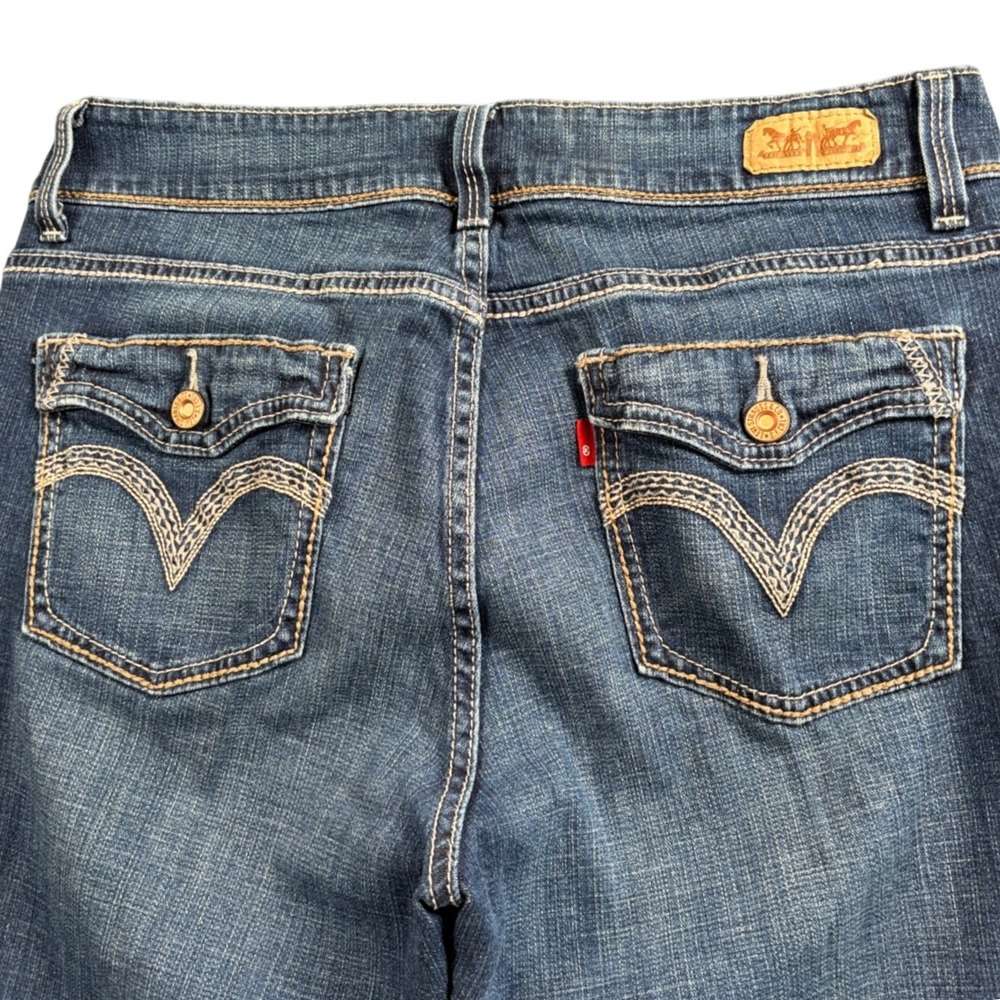 Levi's 529 Curvy Boot Cut Jeans Womens 12M Denim Y2K 2000s Mid Rise Flap Pocket